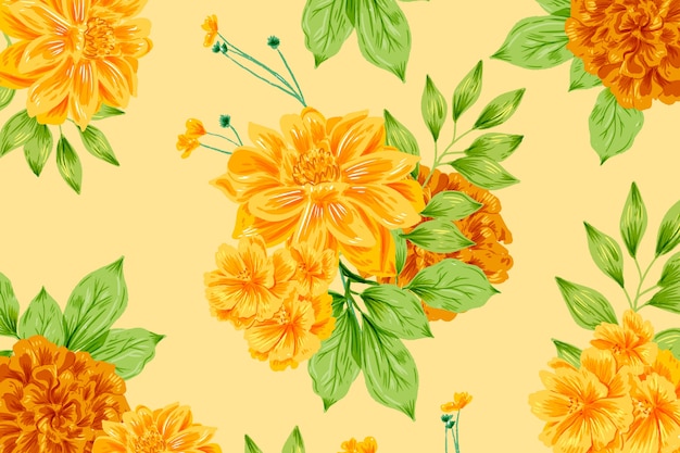 Decorative hand painted floral background