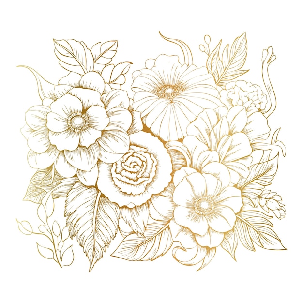 Free vector decorative hand sketch wedding floral design