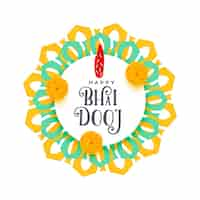 Free vector decorative happy bhai dooj festive background for hindu tradition vector