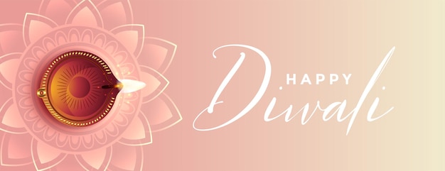 Free vector decorative happy diwali beautiful banner design