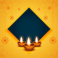 Fondo felice decorativo del festival di diwali con lo spazio del testo