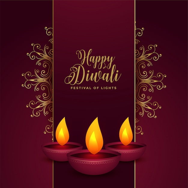 Decorative happy diwali festival card