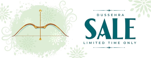 Free vector decorative happy dussehra sale banner design