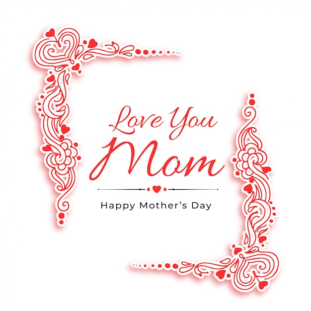 Бесплатное векторное изображение Декоративный счастливый день матери приветствие дизайн фона