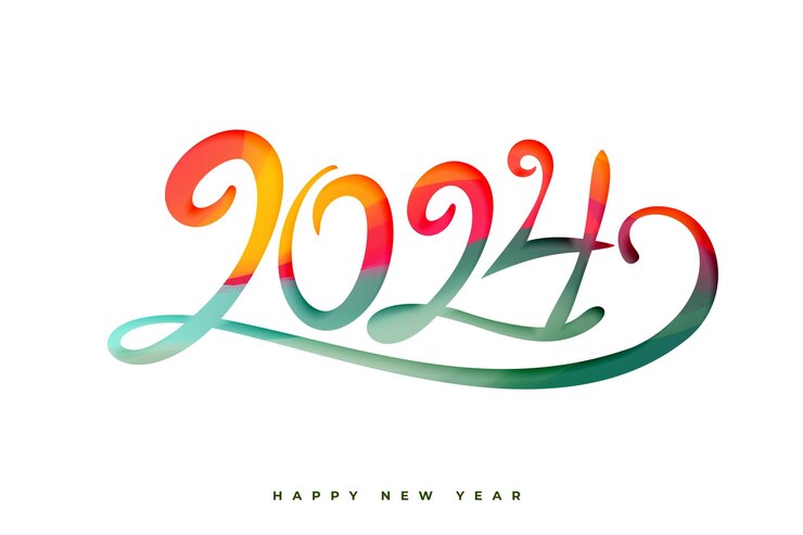 Free Vector decorative happy new year 2024 festive background vector