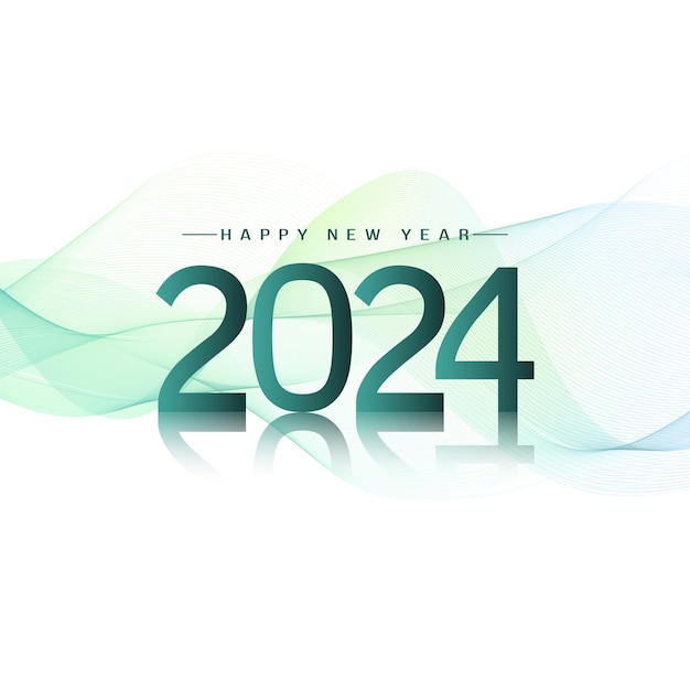 Vettore gratuito decorative happy new year 2024 carta moderna vettoriale