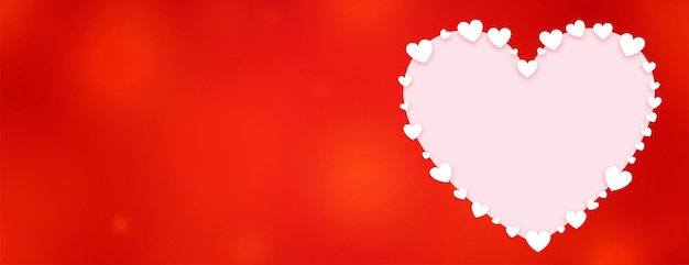 Decorative heart valentines day red banner