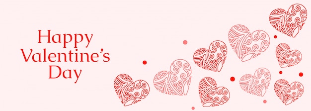 Free vector decorative hearts for happy valentines day