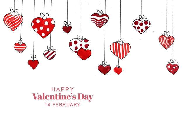 Decorative hearts valentines day gretting card design