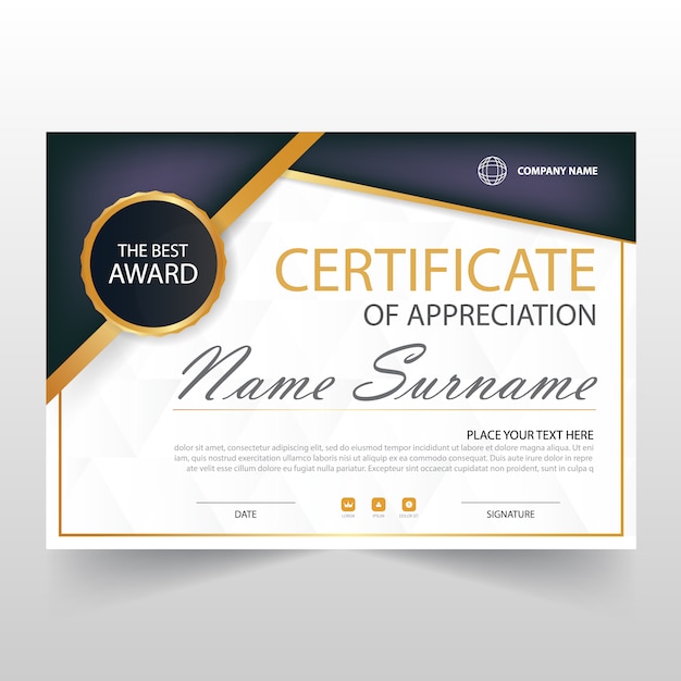 Free vector decorative horizontal certificate template