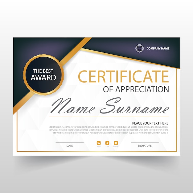 Decorative horizontal certificate template