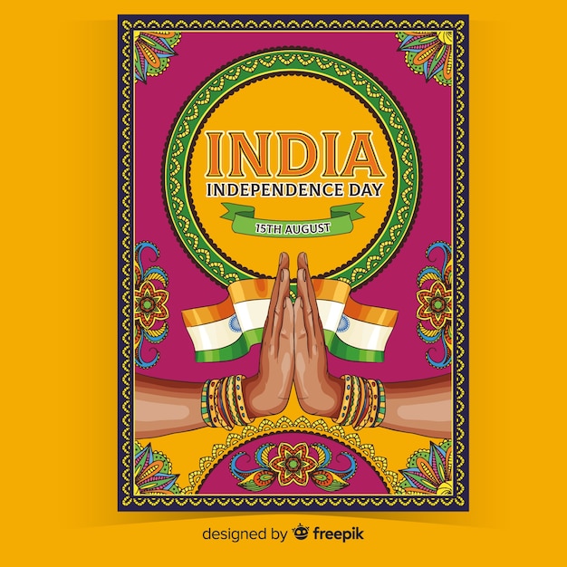 Decorative indian independence day poster