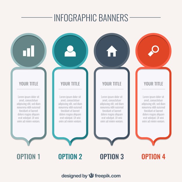 Decorative infographic banners in flat design