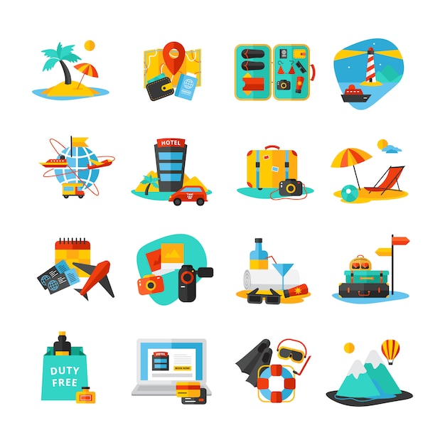 Free vector decorative isolated icon set