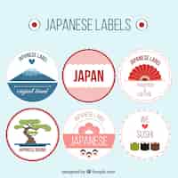 Бесплатное векторное изображение Декоративные наклейки япония