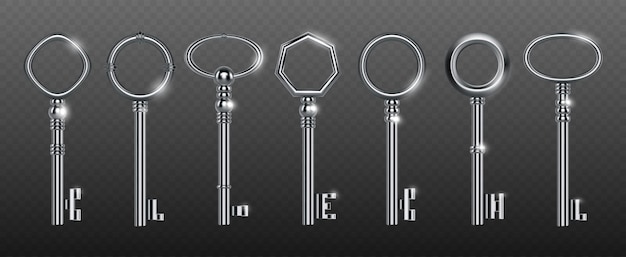 Decorative keys made of silver or steel