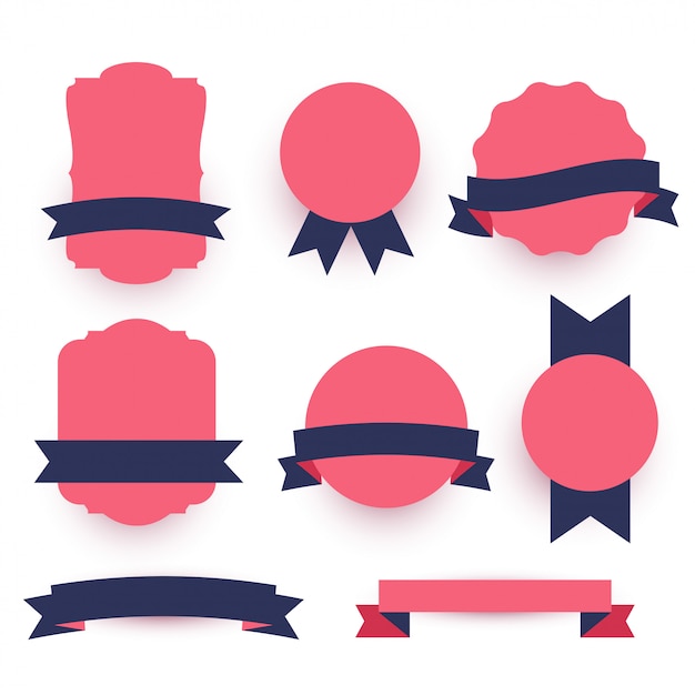 Free vector decorative labels and ribbons pack