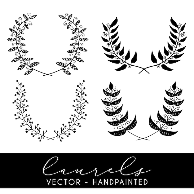 Free vector decorative laurels collection
