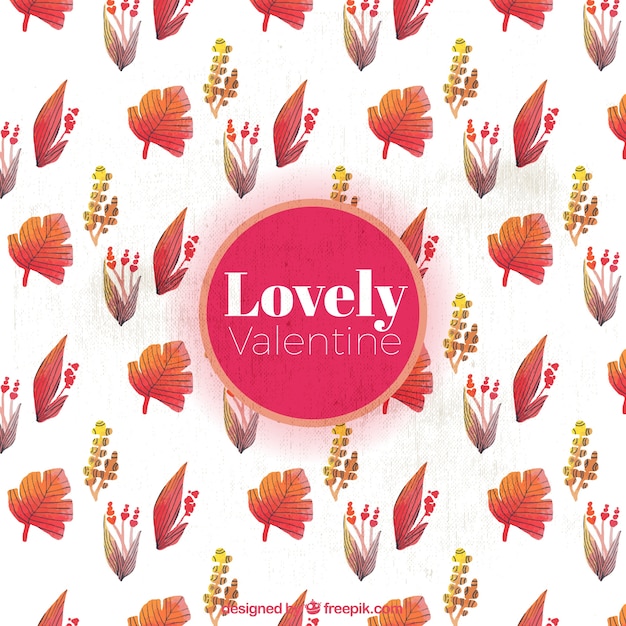 Free vector decorative leaves pattern valentine