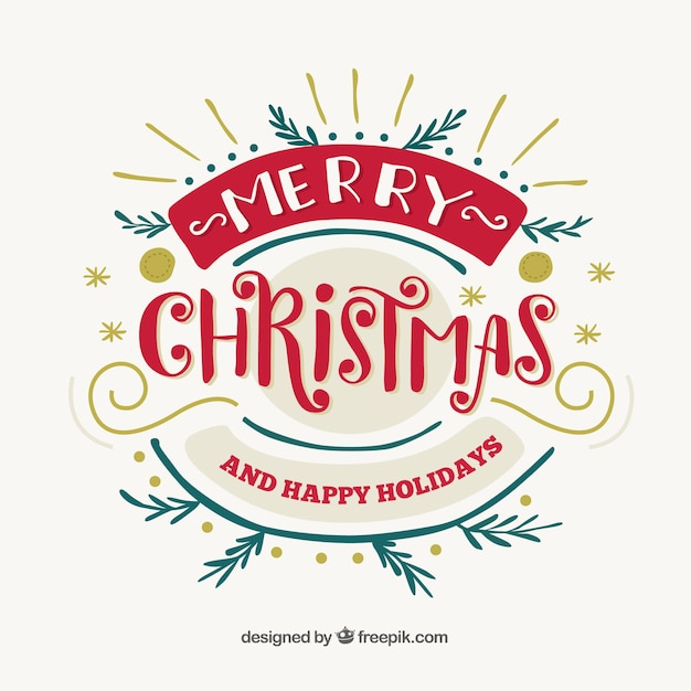 Decorative lettering of merry christmas 