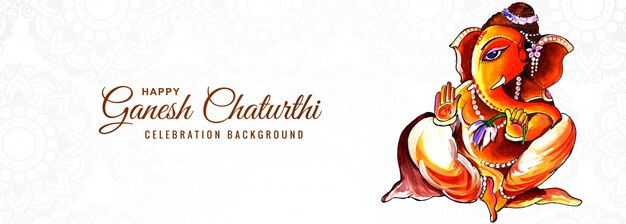 Decorative lord ganesha for ganesh chaturthi card banner design