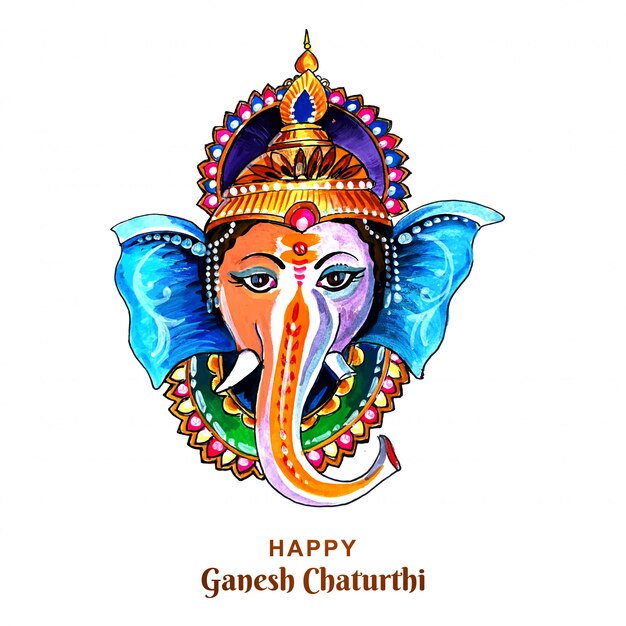 Decorative lord ganesha for ganesh chaturthi card