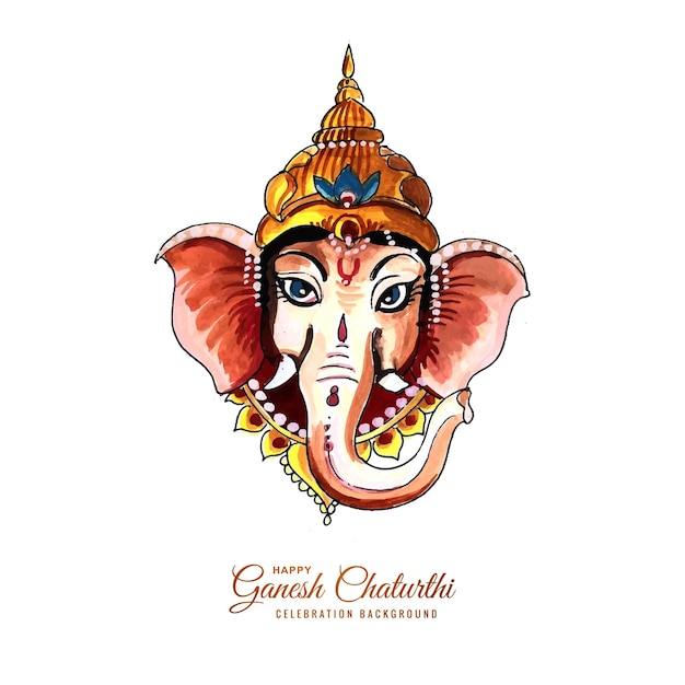 ganesh chaturthi 카드를 위한 장식적인 군주 코끼리