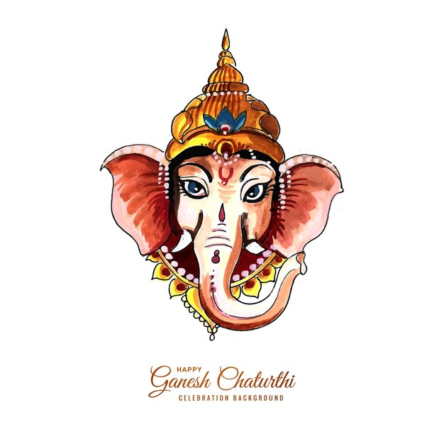 ganesh chaturthi 카드를 위한 장식적인 군주 코끼리