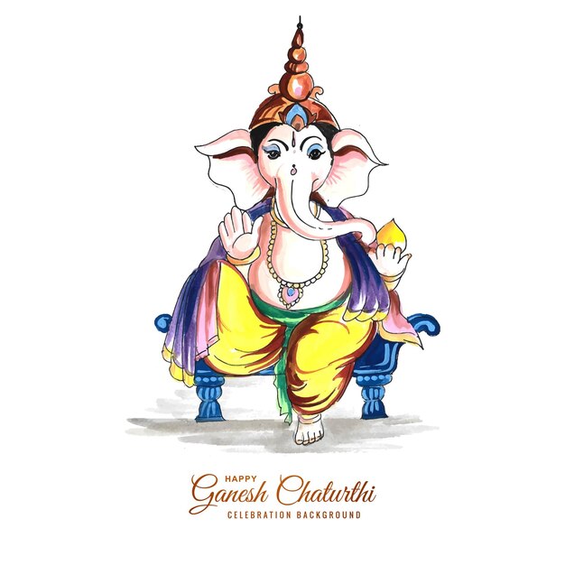 Decorative lord ganesha for ganesh chaturthi card