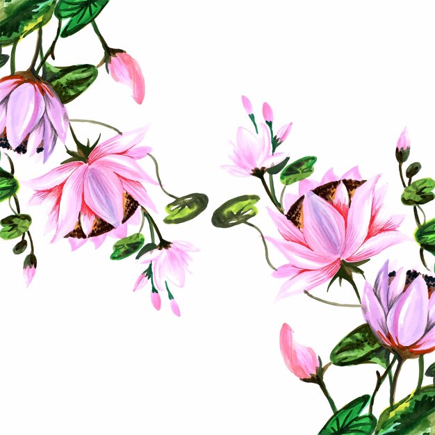 Decorative louts flowers background