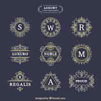 Free vector decorative luxury logotypes set