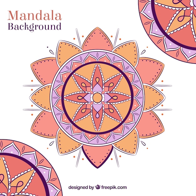 Free vector decorative mandala background in pastel colors