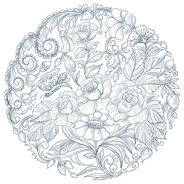 Decorative mandala circular floral design