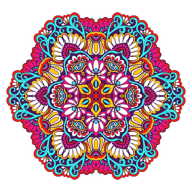 Vettore gratuito colore decorativo mandala