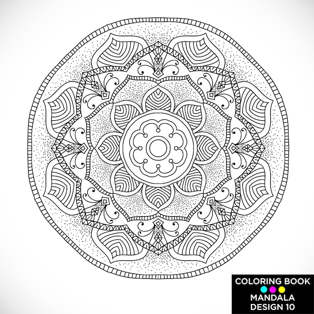 Decorative mandala for coloring book