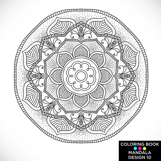 Decorative mandala for coloring book