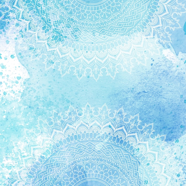 Decorative mandala design on a watercolour texture