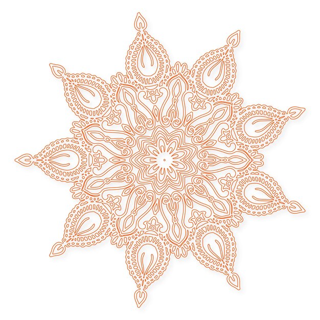 Free vector decorative mandala diwali greeting card background