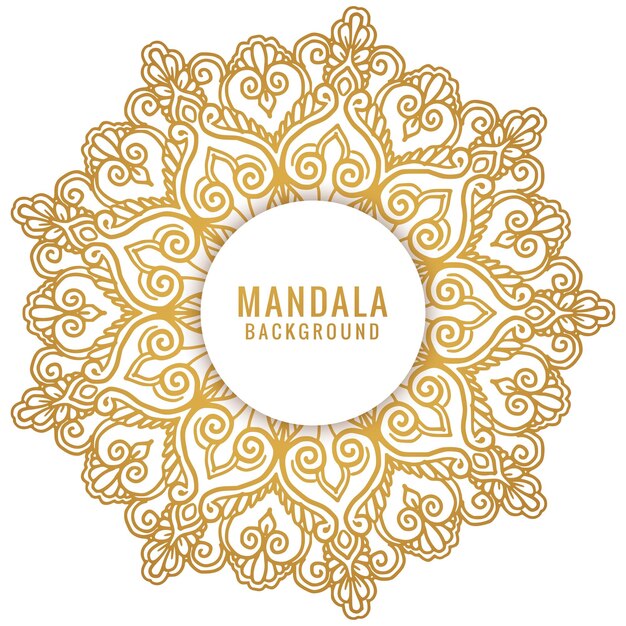 Decorative mandala with golden colour design