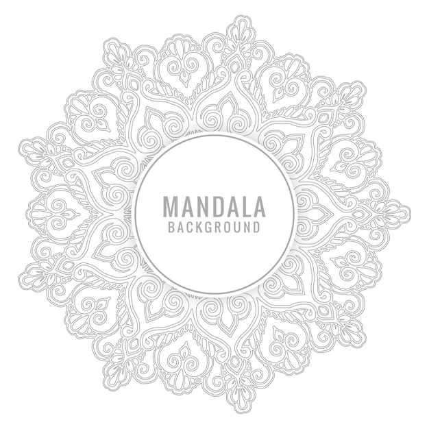 Vettore gratuito mandala decorativo con design di colore grigio