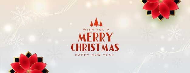 Decorative merry christmas and new year banner design