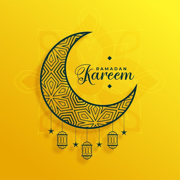 Decorative moon ramadan kareem and eid festival background