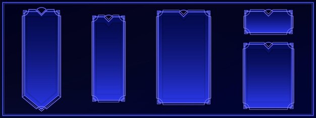 decorative neon frames with deco lines