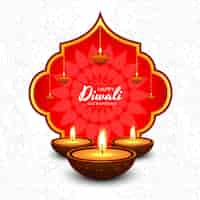 Vettore gratuito fondo decorativo della carta di celebrazione di festival di diwali della lampada a olio