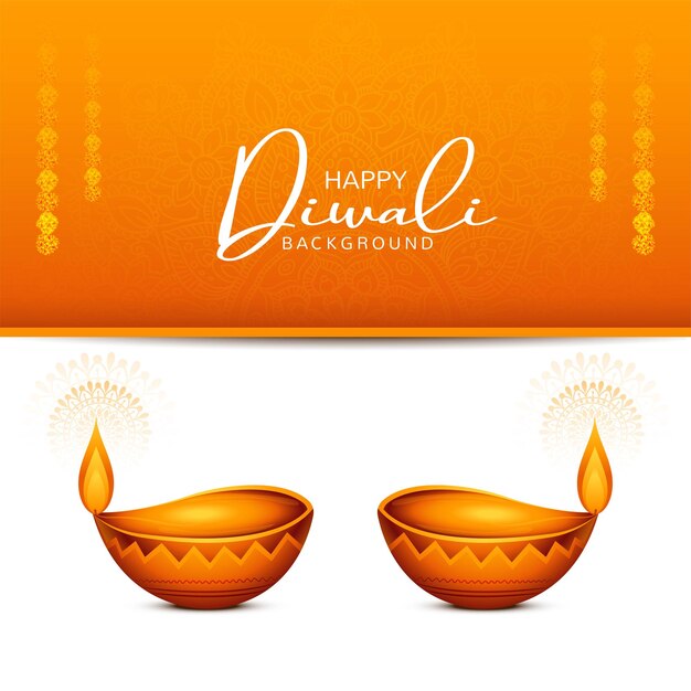 Decorative oil lamp diwali festival celebration holiday card background
