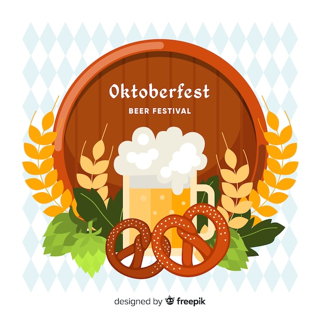 Free vector decorative oktoberfest background flat design