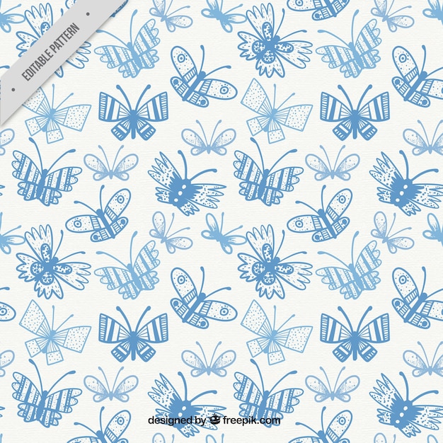 파란 나비 장식 패턴