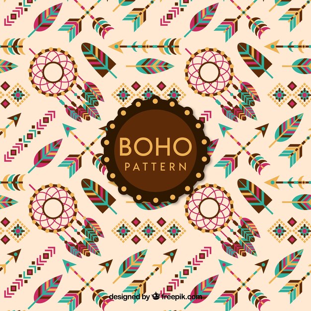 Free Vector decorative pattern in boho style