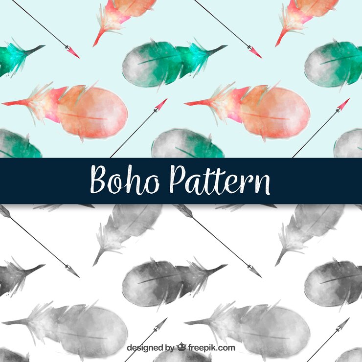 Free Vector decorative pattern in boho style
