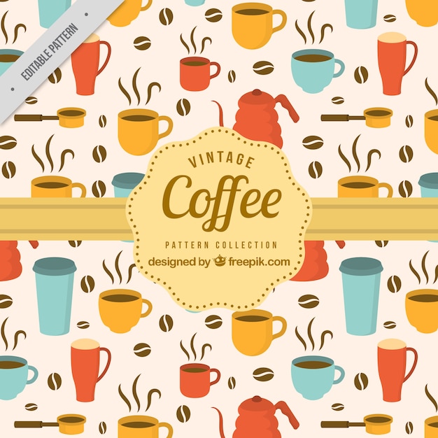 Free vector decorative pattern of coffee elements